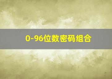 0-96位数密码组合