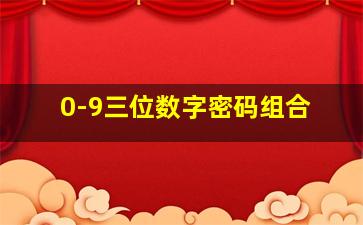 0-9三位数字密码组合