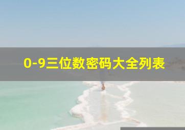 0-9三位数密码大全列表