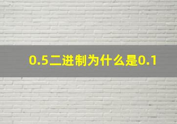 0.5二进制为什么是0.1