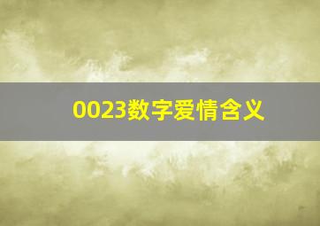 0023数字爱情含义