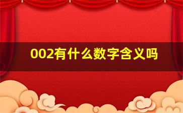 002有什么数字含义吗