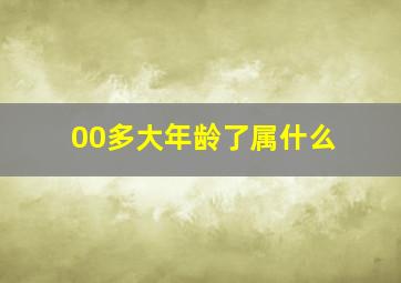 00多大年龄了属什么