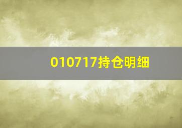 010717持仓明细