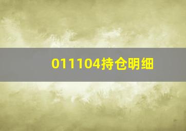 011104持仓明细