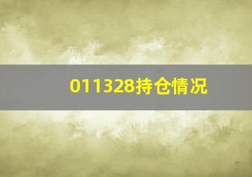 011328持仓情况