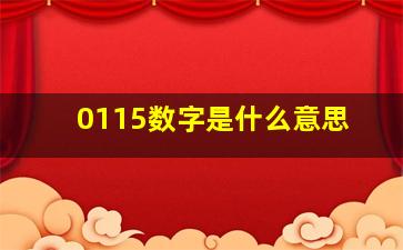 0115数字是什么意思