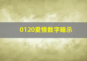 0120爱情数字暗示