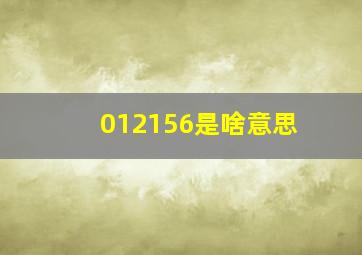 012156是啥意思