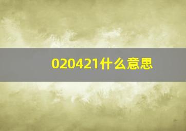 020421什么意思