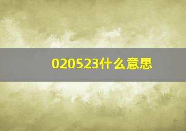 020523什么意思