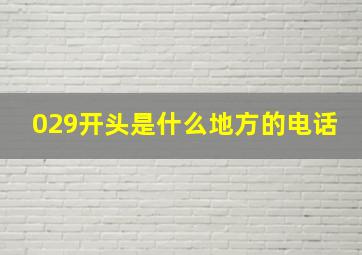 029开头是什么地方的电话