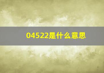 04522是什么意思