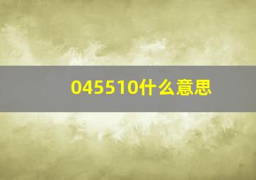 045510什么意思