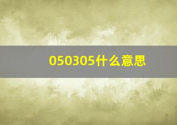 050305什么意思