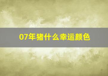 07年猪什么幸运颜色