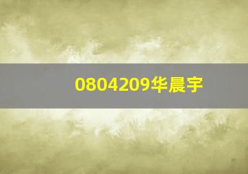 0804209华晨宇