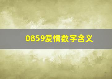 0859爱情数字含义