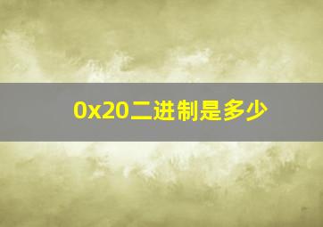 0x20二进制是多少