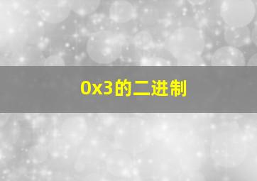 0x3的二进制