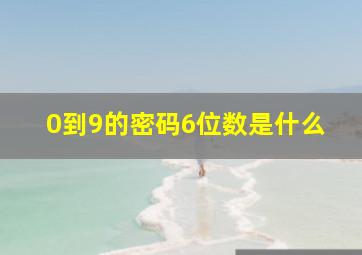 0到9的密码6位数是什么