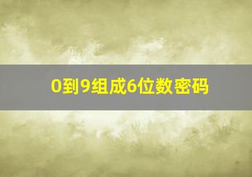 0到9组成6位数密码