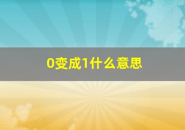 0变成1什么意思