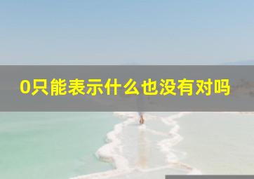 0只能表示什么也没有对吗