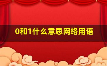 0和1什么意思网络用语