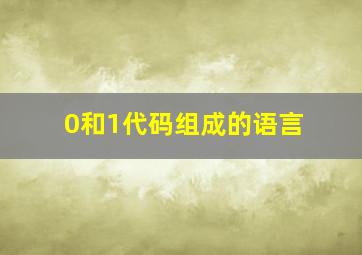 0和1代码组成的语言