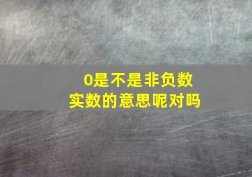 0是不是非负数实数的意思呢对吗