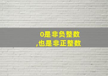 0是非负整数,也是非正整数