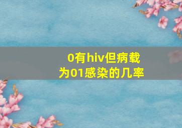 0有hiv但病载为01感染的几率