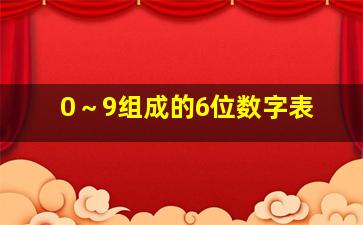 0～9组成的6位数字表