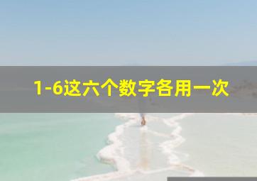 1-6这六个数字各用一次