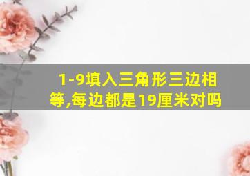 1-9填入三角形三边相等,每边都是19厘米对吗