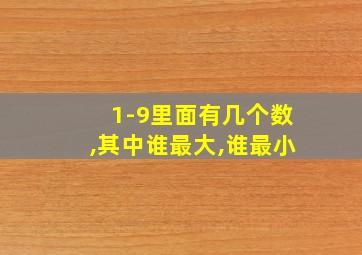 1-9里面有几个数,其中谁最大,谁最小