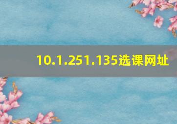 10.1.251.135选课网址