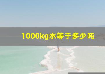 1000kg水等于多少吨