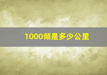 1000倾是多少公里