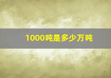 1000吨是多少万吨