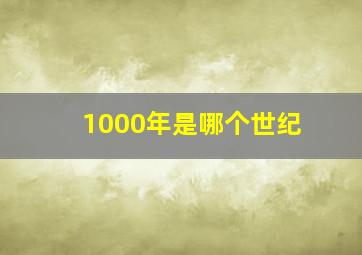 1000年是哪个世纪