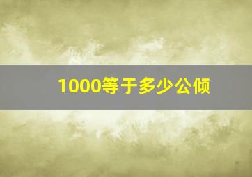 1000等于多少公倾