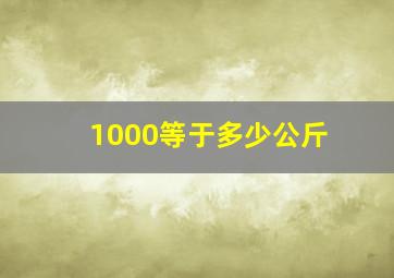 1000等于多少公斤