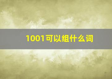 1001可以组什么词