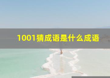 1001猜成语是什么成语