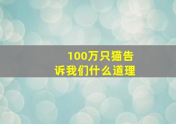 100万只猫告诉我们什么道理