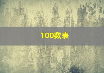 100数表