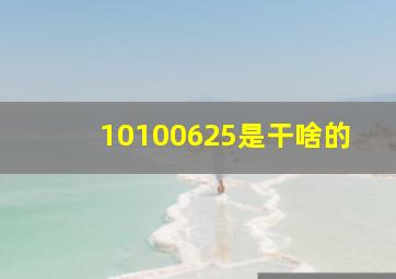 10100625是干啥的