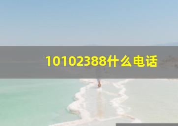 10102388什么电话